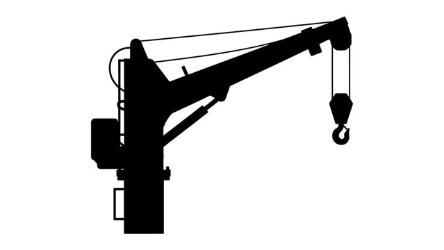 Crane Silhouette: A stark silhouette of a crane, a powerful piece of industrial machinery used for lifting and moving heavy objects, stands ready for operation.