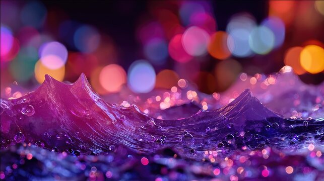 Abstract colorful fluid with sparkling light bokeh background