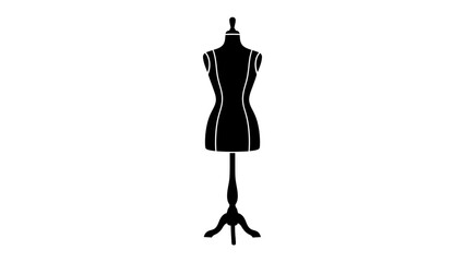 Vintage Mannequin Silhouette: A classic female mannequin silhouette stands on a tripod base, embodying timeless elegance and style in the fashion industry. © Asma