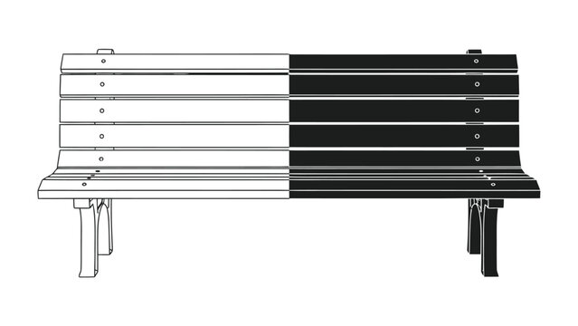 Dichotomy of the Bench: A park bench split between stark black and white, representing duality, contrast, and differing perspectives.