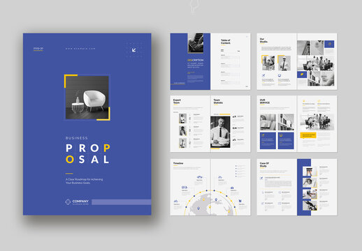Business Proposal TemplateWith Blue Colour Accents