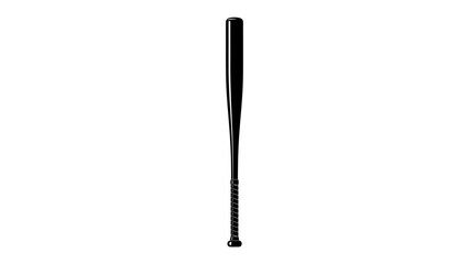 Black Baseball Bat on White: A classic black baseball bat, ready for action, stands vertically against a clean white background, symbolizing sports and power. © Ahsan