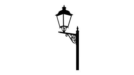 Ornate Street Lamp: A classic black street lamp with intricate detailing stands tall, casting a traditional glow on its surroundings. © Ahsan