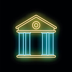Naklejka premium Classical architecture building facade illustration in retro style