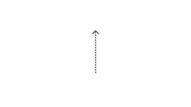 Minimalist Cyan Dashed Arrow Pointing Upward, Motion Graphics Interface Element Overlay Alpha Loops