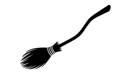 Witch's Broom: A stylized silhouette of a witch's broom, a classic symbol of magic and the occult, poised for flight. © Md