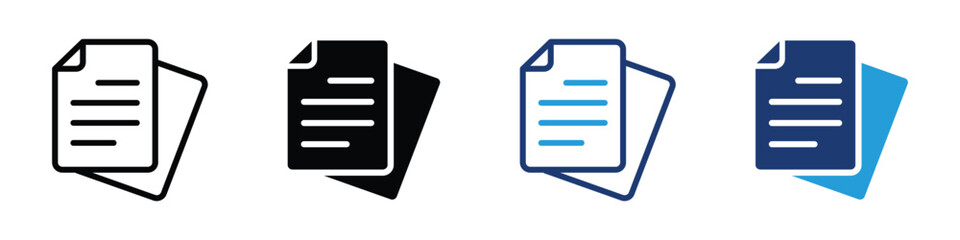 Document file icon with stacked sheets for business records, office documents and digital file management. Document icon. Vector illustration isolated on transparent png