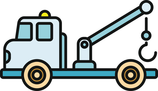 Tow truck with crane and hook offering breakdown and emergency transport