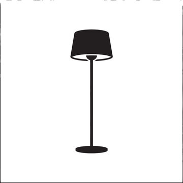 Modern floor lamp silhouette on transparent background representing interior design lighting element for home decor and furniture store concepts.