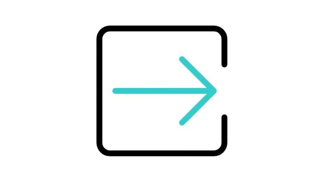 Animated Exit Sign Arrow Outgoing Line Icon (Use Multiply Blend Mode)