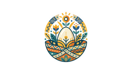 Obraz premium Decorative Floral Easter Egg with Patterned Ornamentation