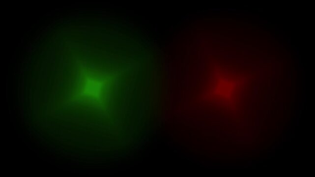 Green Yellow Red Glowing Optical Lens Flare Stars, Traffic Light Signal Interface Element Overlays