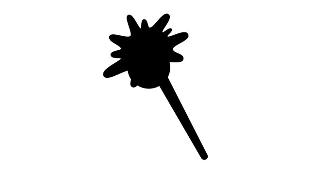 Bold sparkler silhouette vector illustration with glowing burst and angled stick, minimalist patriotic party icon for July Fourth celebrations, fireworks events, stickers, posters, and festive crafts