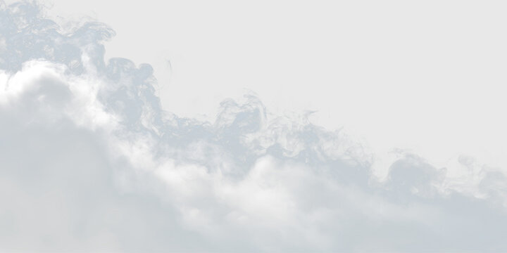 Soft clouds drift across the sky, creating shapes and patterns in the high atmosphere during the day, on a transparent background