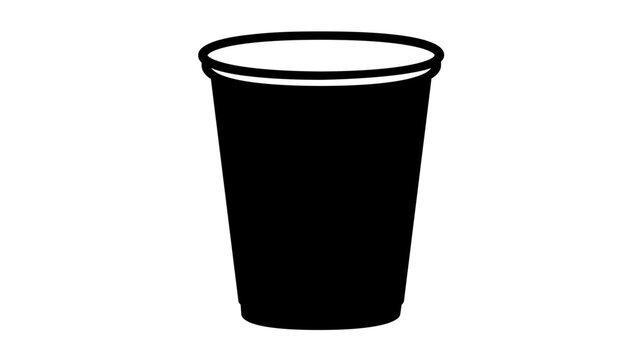 Minimal red solo cup vector illustration with clean rim outline, simple picnic dining symbol for BBQ parties, beverage stations, outdoor cookouts, festival flyers, and casual catering menus