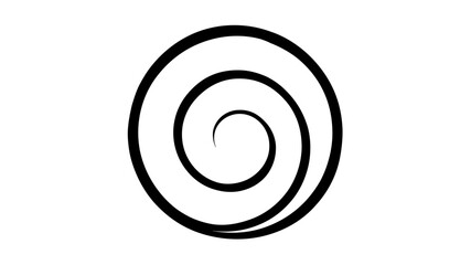 Naklejka premium Black spiral party streamer vector icon with bold circular curl, minimalist celebration illustration for festive decoration, carnival graphics, birthday invites, holiday banners, and event layouts