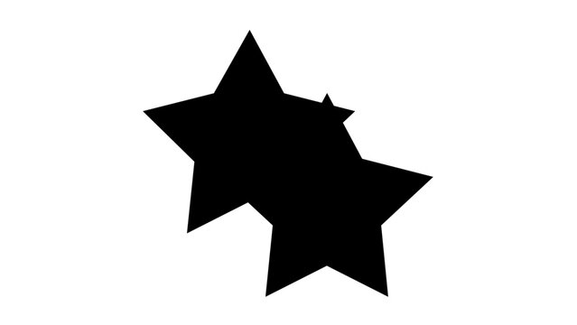 Solid star balloon cluster vector icon as bold black silhouette, overlapping party shapes and clean negative space for festive badges, decor, stickers, invitations, banners and celebration graphics