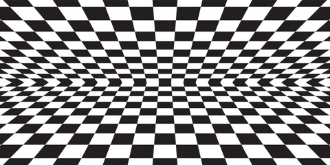 Obraz premium Black and White Checkerboard Pattern Background With Repeating Square Grid Texture