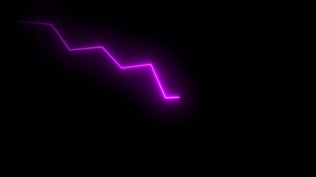 Pink Neon Arrow Financial Graph Moving Downward Stock Market Loss Crisis Business Decline Loop Videos