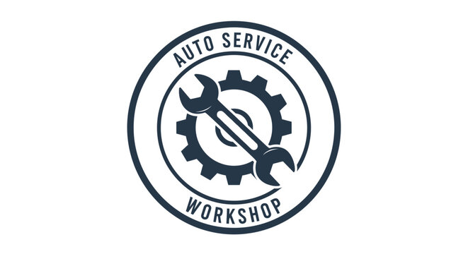 Auto service workshop logo emblem.
