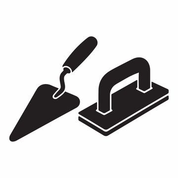 Masonry Trowel and Float Vector Icon Set