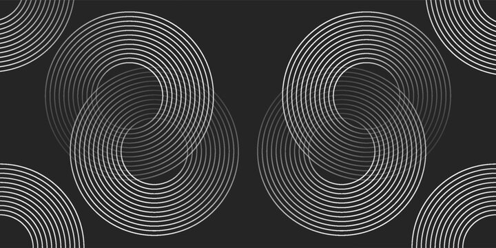 Abstract black and gold background with two circles. Suitable for banners, covers, posters, websites, presentations, brochures, flyers, headers.