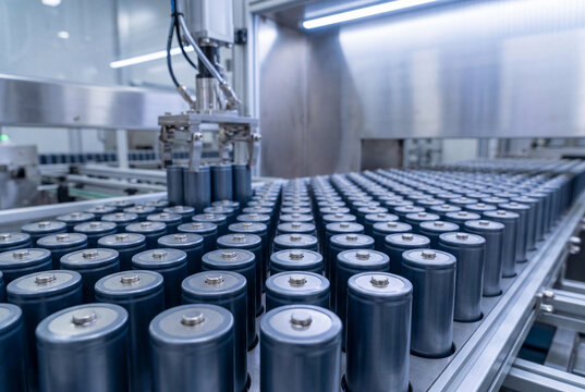 Robotic battery cell handling system on automated lithium production line