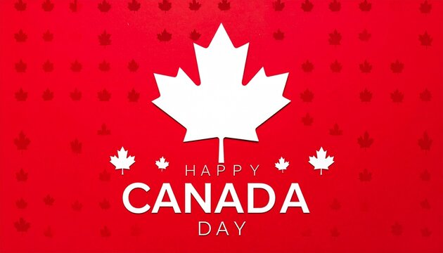 Happy Canada Day Maple Leaf Poster
