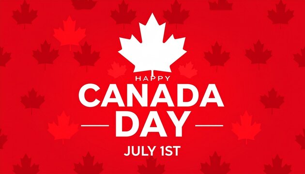 Happy Canada Day Maple Leaf Poster