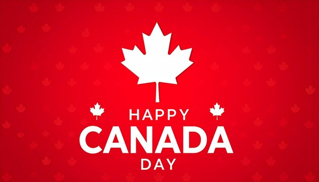 Happy Canada Day Maple Leaf Poster