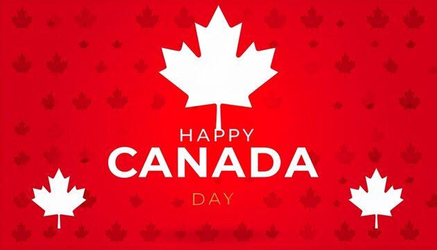 Happy Canada Day Maple Leaf Poster