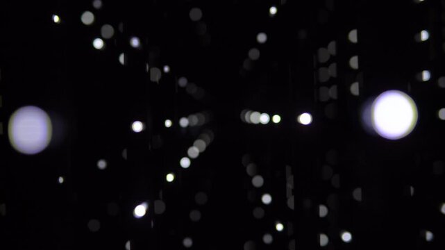 Abstract Light Dots Glowing Pattern, Technology Data Center. Abstract scientific trend soft focus Slow Motion Footage.