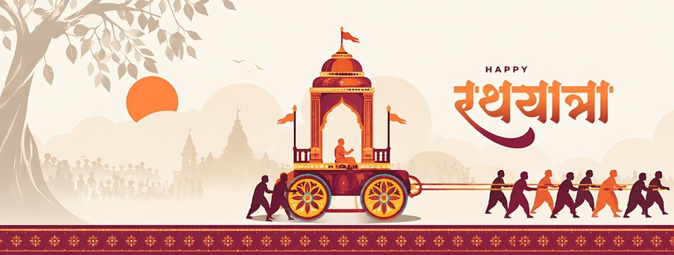 Spiritual Jagannath Rath Yatra Procession Celebrating Indian Cultural Heritage