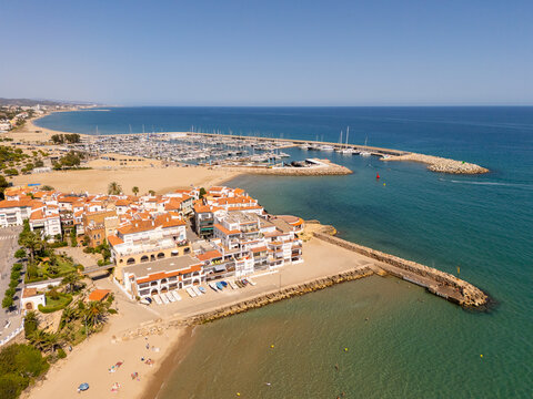 Roc de sant gaiet&agrave;, marina and beach on mediterranean coast