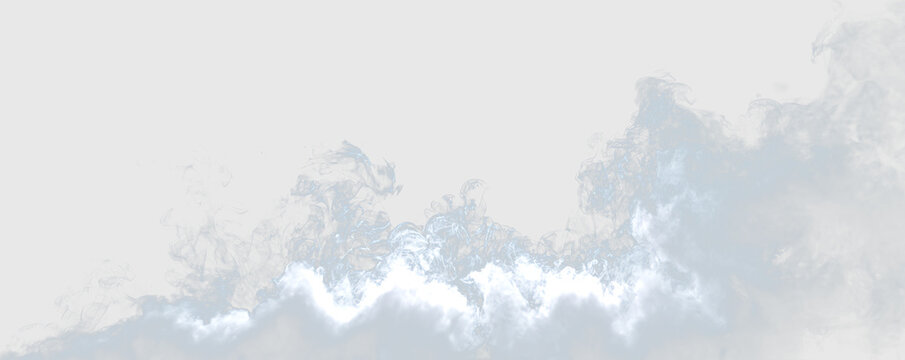 White clouds scattered in a blue sky with a few gray tones during the day, on a transparent background