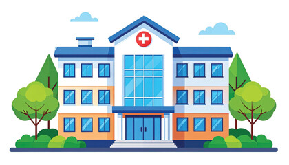 Fototapeta premium Hospital Building Exterior Architecture Design.