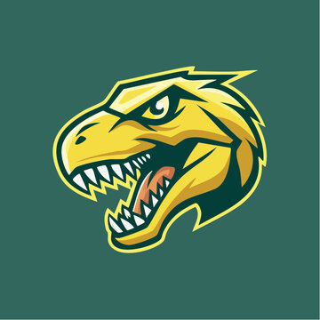t-rex dinosaurus logo brand head mascot vecor