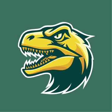 t-rex dinosaurus logo brand head mascot vecor