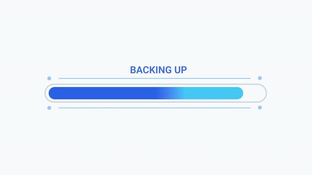 Modern flat vector animation of a rounded backing up progress bar with smooth loading effect. Ideal for backup, cloud storage, software, web applications, dashboards, and technology projects.