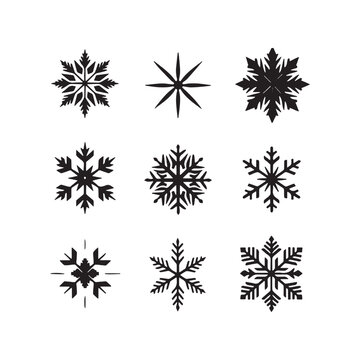 bstract Snowflake Variations (3x3 Grid)