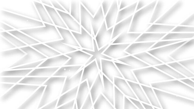Bright abstract geometric starburst background with sharp intersecting lines and a glowing center animation