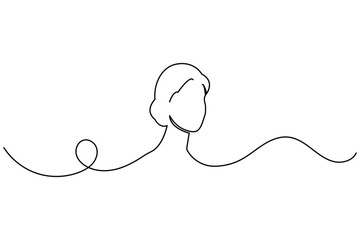 Obraz premium Woman face continuous one line art drawing for minimalist beauty logo vector illustration