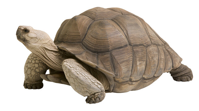 African Spurred Tortoise with textured shell and scaly skin