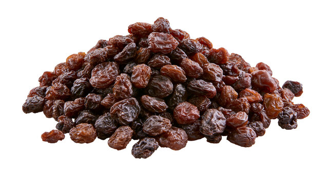 Pile of dried dark raisins