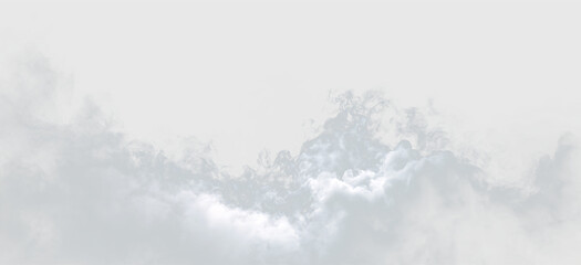 Obraz premium White clouds float in the sky on a transparent background during daytime in a clear weather setting