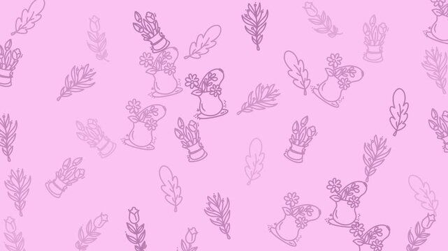 Pattern of Butterflies and Flowers on Soft Pink Background for Design and Decoration.