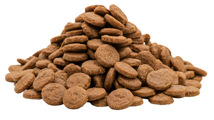 Pile of dry brown kibble for pets © Alex