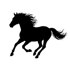 Running horse with flowing mane © BlackStarCreations
