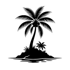 Fototapeta premium Tropical island with palm tree