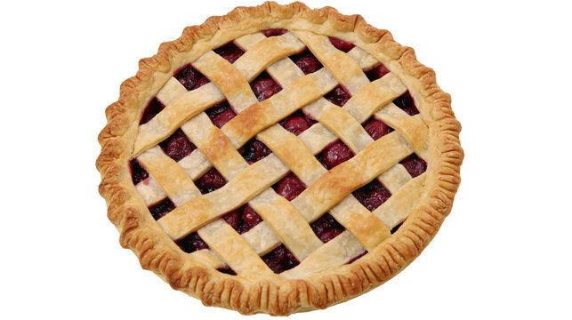 Homemade cherry pie with lattice crust